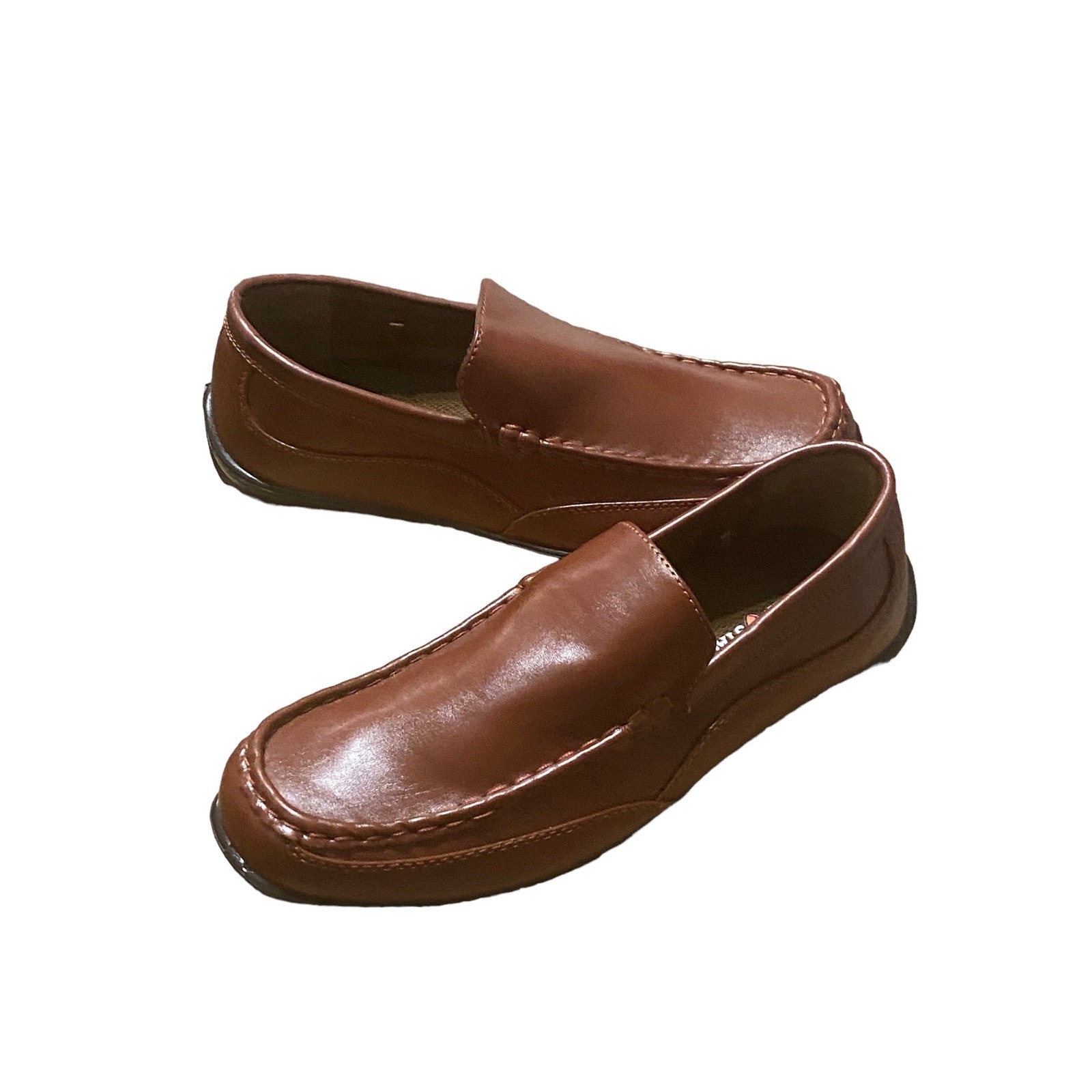Deer Stags Driving Loafers Synthetic Leather Brown Size 7M