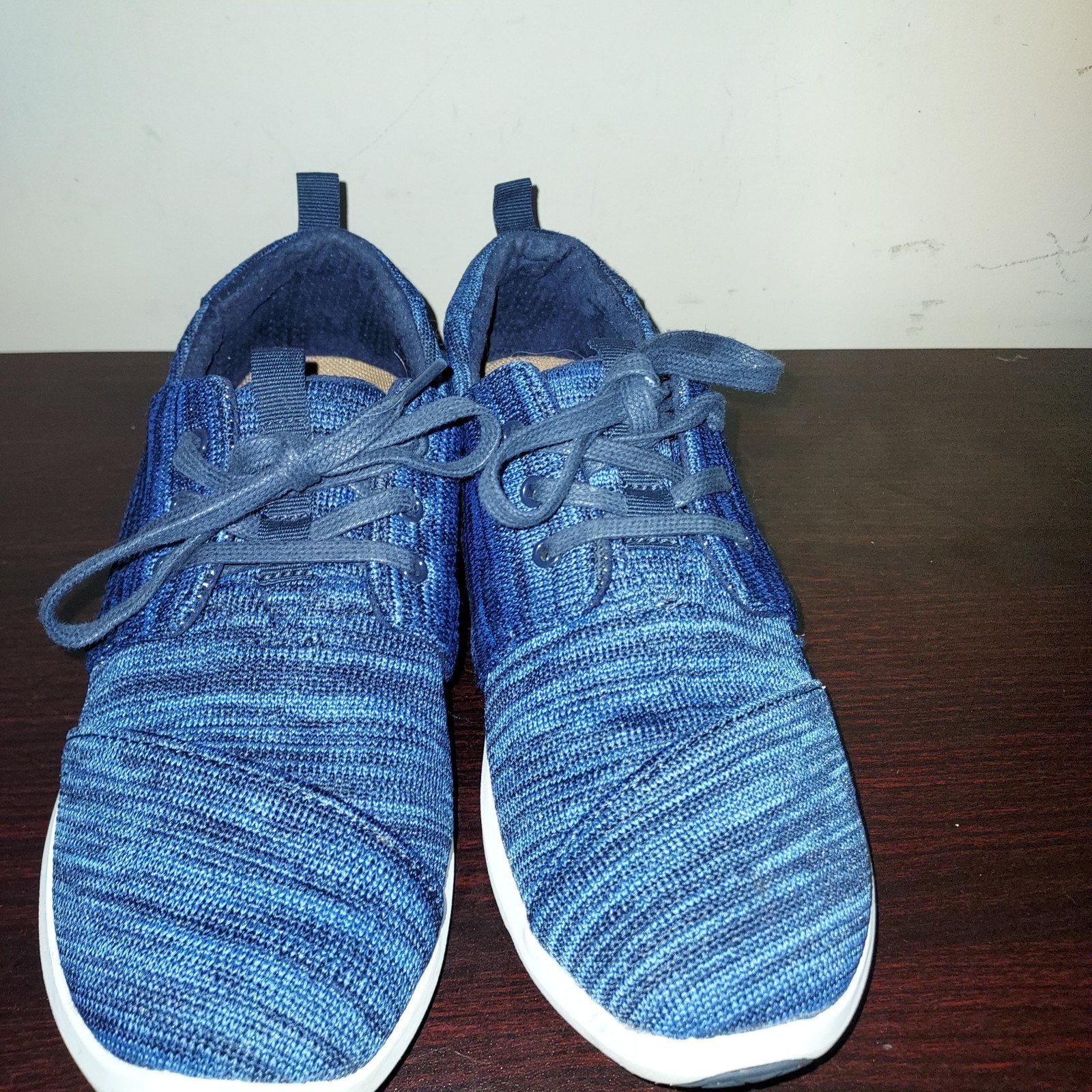 TOMS Women’s Sneakers 7.5M Lace Up Canvas Del Rey Comfort Walking Shoes Blue