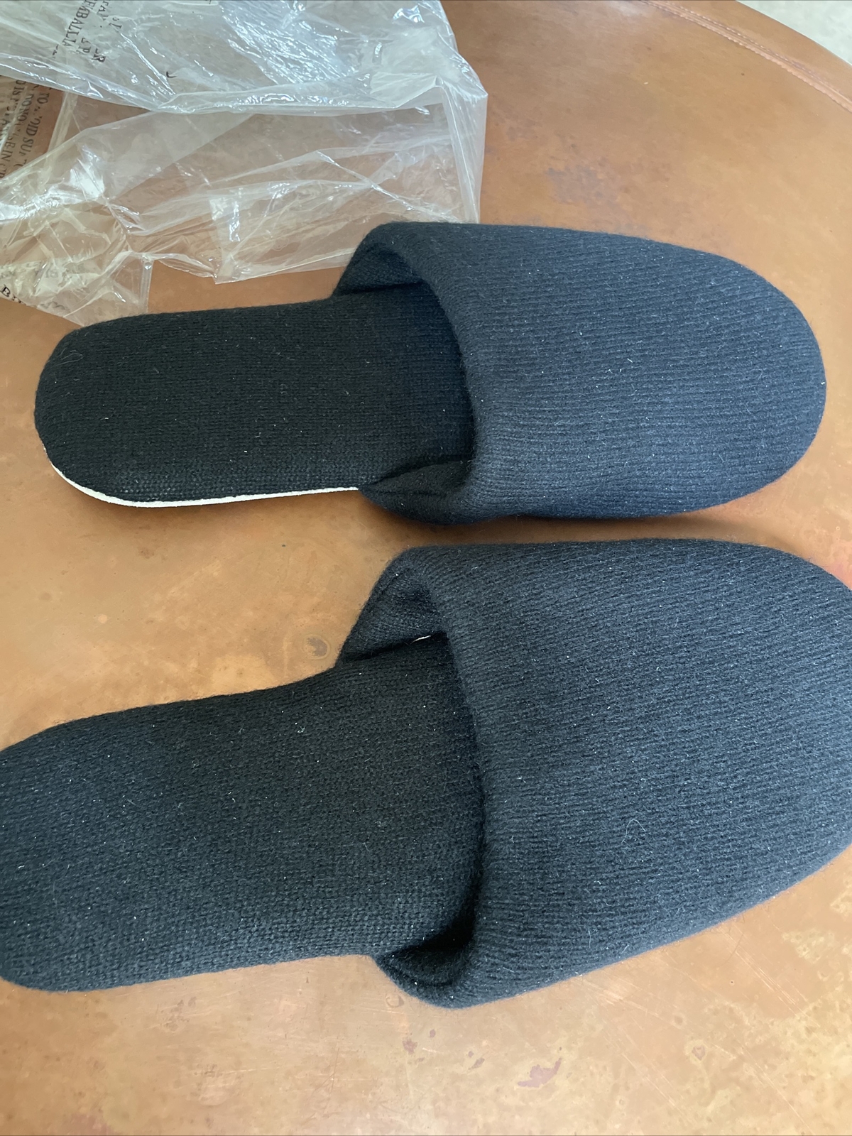 Restoration Hardware Unisex Cashmere Scuff Slippers Charcoal Sz XS(5-6) New