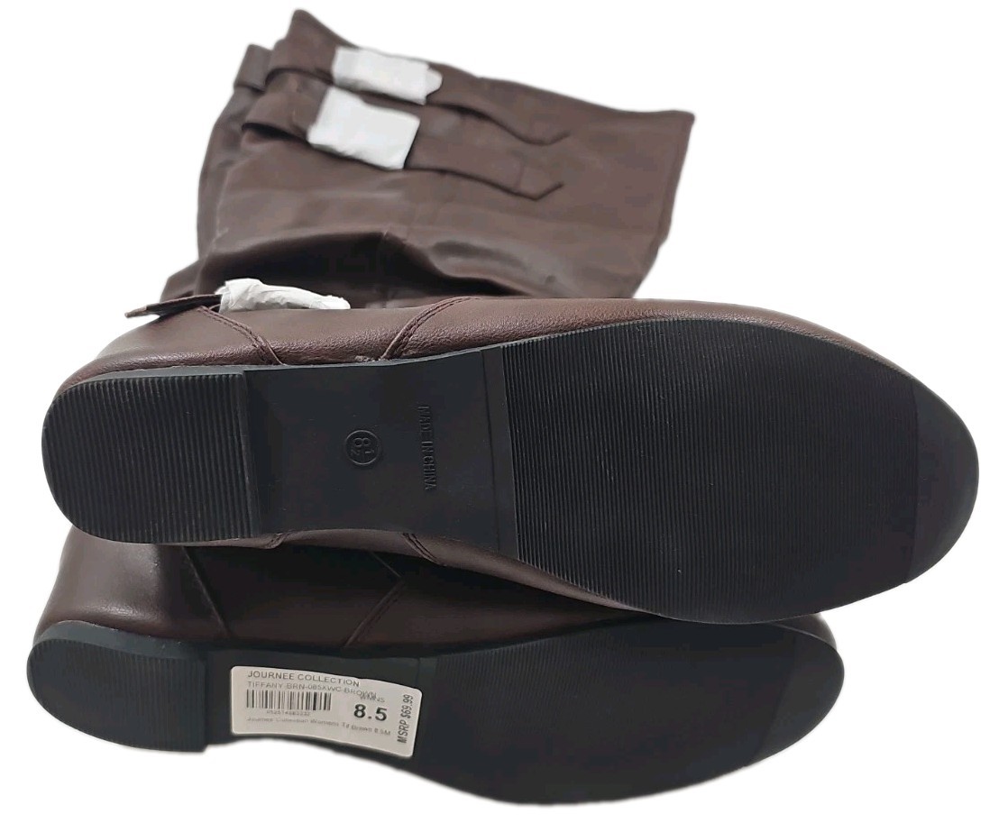 Journee Collection ~Woman Size 8.5M~Tiffany-Brown Knee High Boots NWOB.