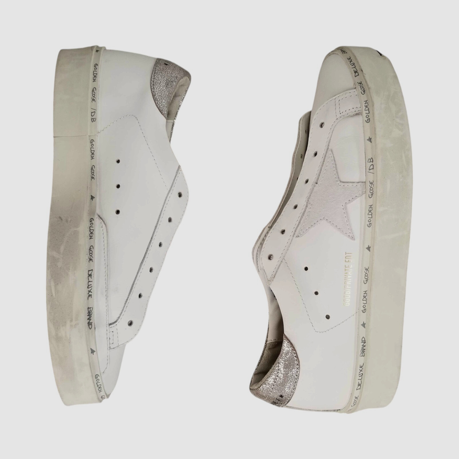 Golden Goose Women’s White Pure Star Leather Low-Top Sneaker Shoes Size 38