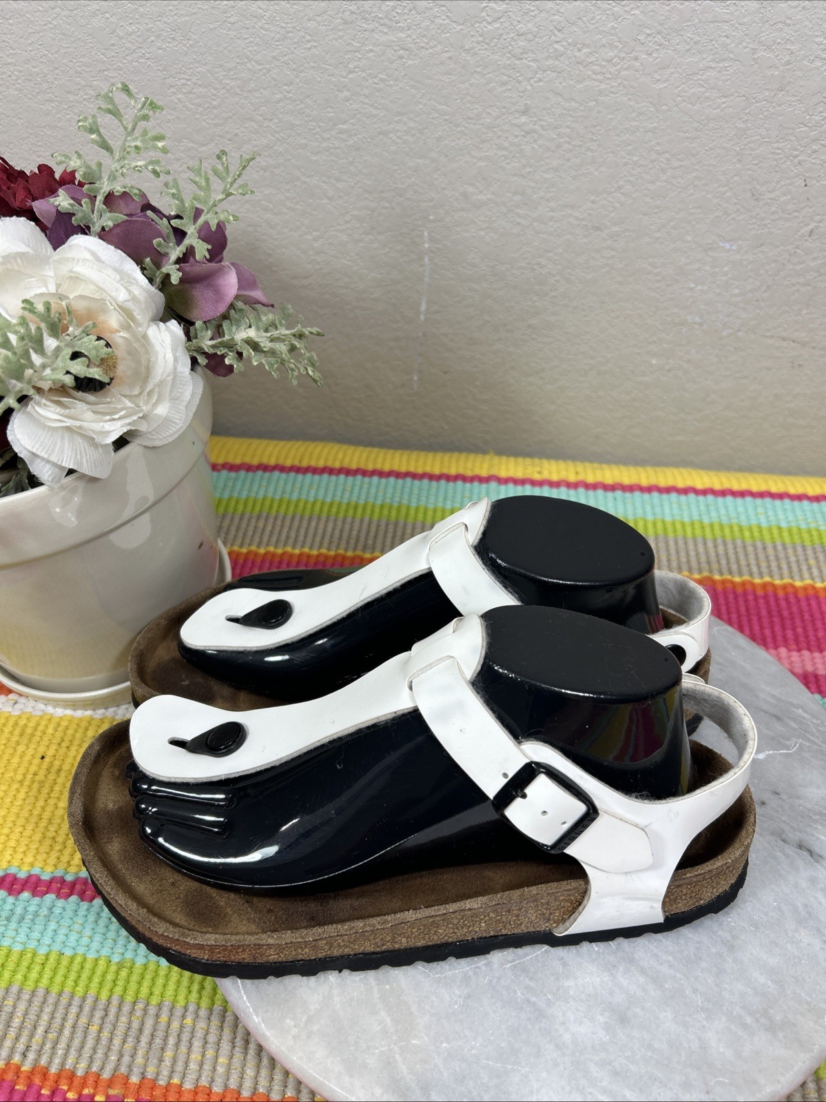 Birkenstock Gizeh White Kairo Thong T Straps Sandals Women’s Size EU 39 US 8/8.5