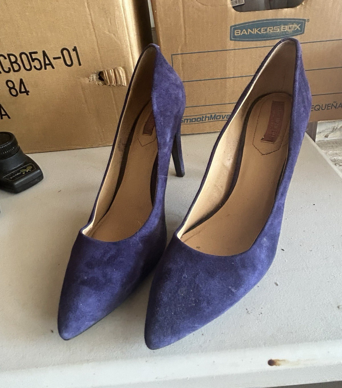 Isaac Mizrahi New York Women’s Purple Suede Pointed Toe Stiletto Pumps 11