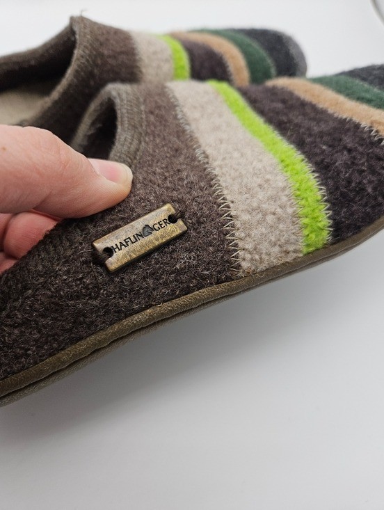 Haflinger felted wool striped clogs slippers EU 39