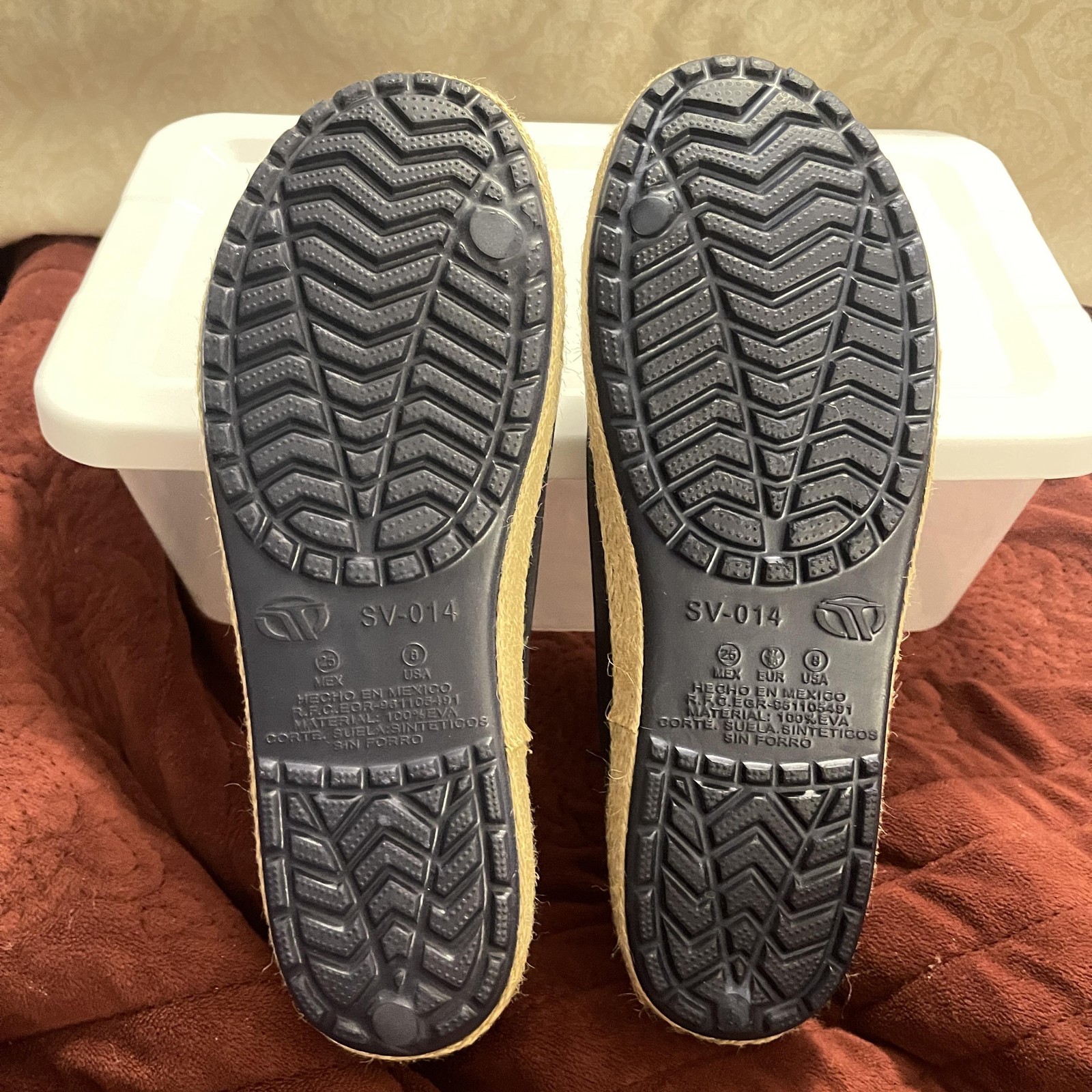 ELEGA SPORT Shoes Womens Size 8 Navy Blue Flats Espadrille Jelly EVA SV-014