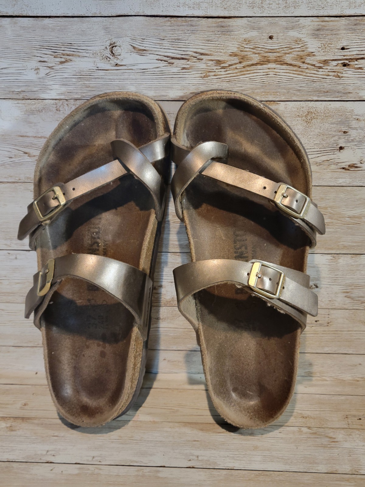 Birkenstock Mayari Metallic Bronze Leather Sandals Women’s US 7 EU 37