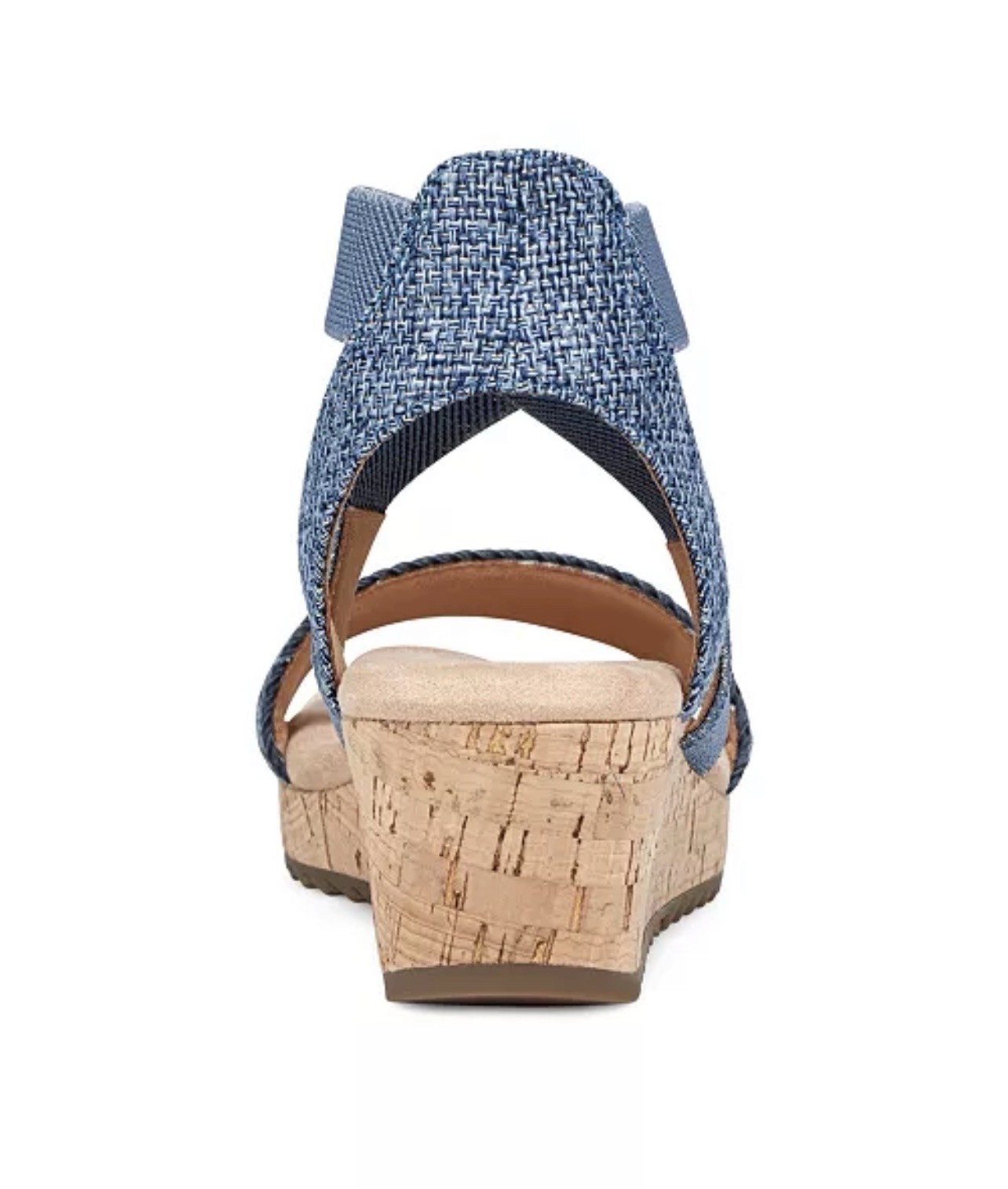 Easy Spirit Women’s Lorena Woven Strappy Wedge Sandals Medium Blue 420 Size 5.5
