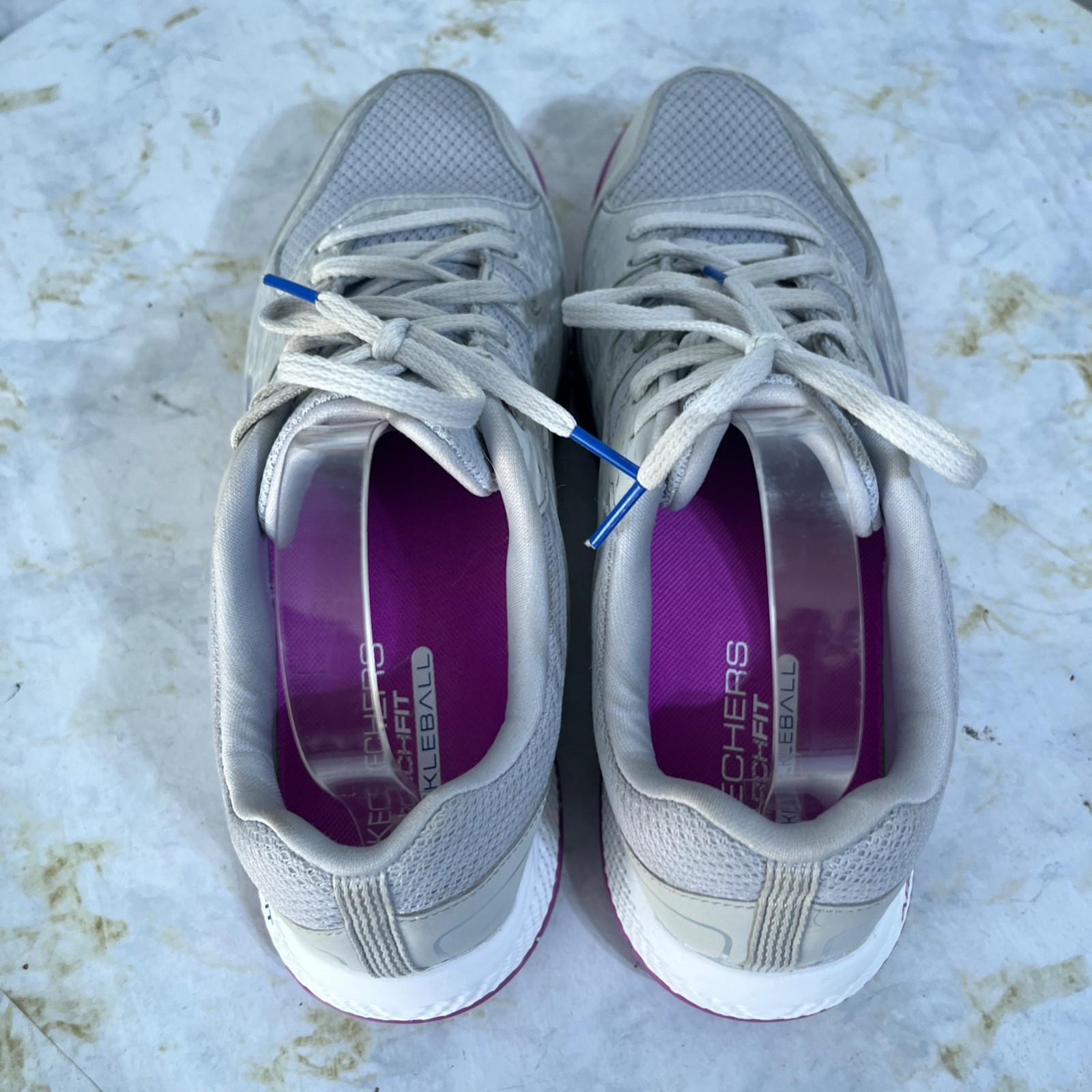 Skechers Viper Court Womens Size 10 Tennis Shoes Gray Purple Pickleball Sneakers