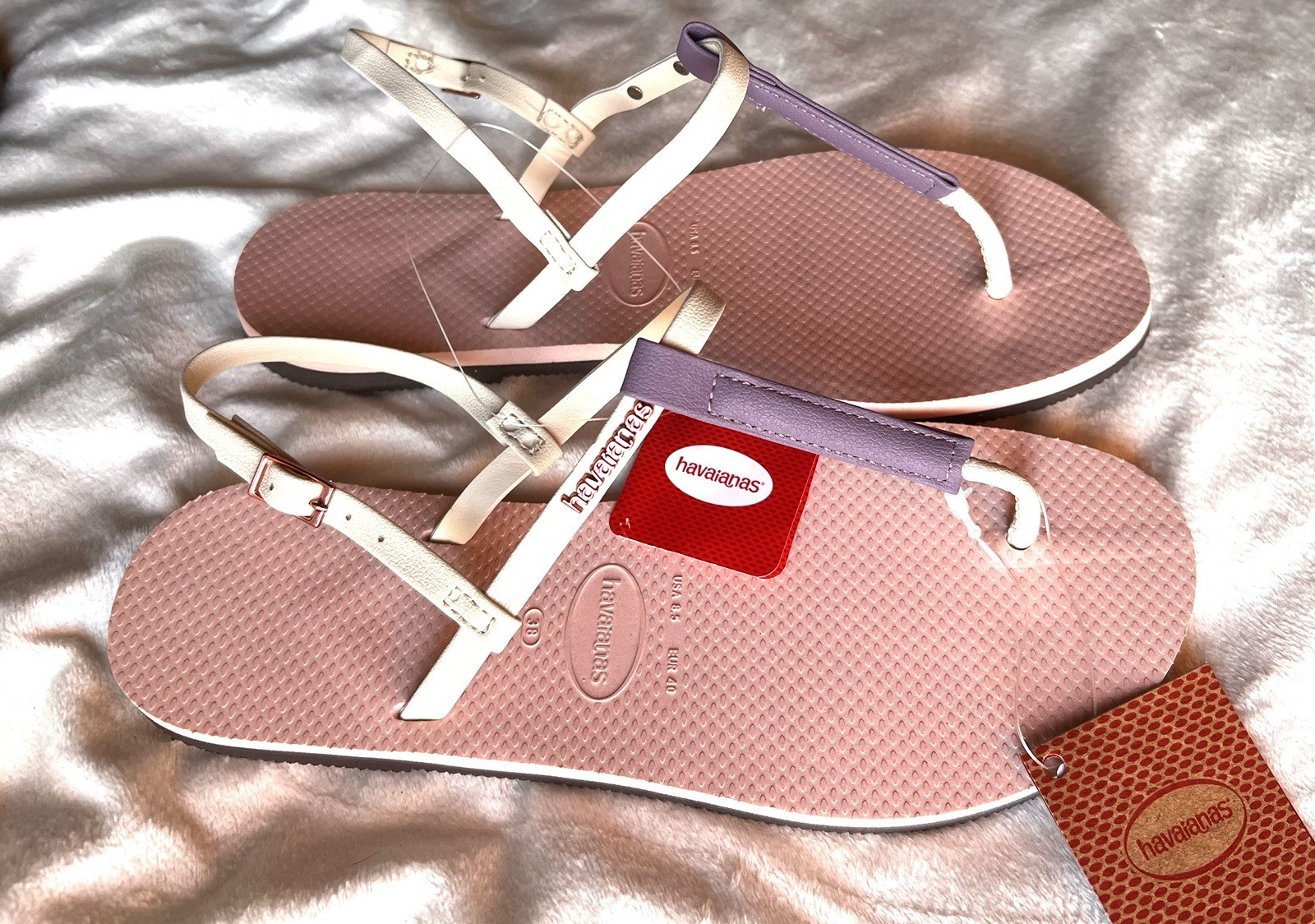 Havaianas Women’s Size 8.5 You Rio Sandal Ballet Rose Ankle Strap New with Tags
