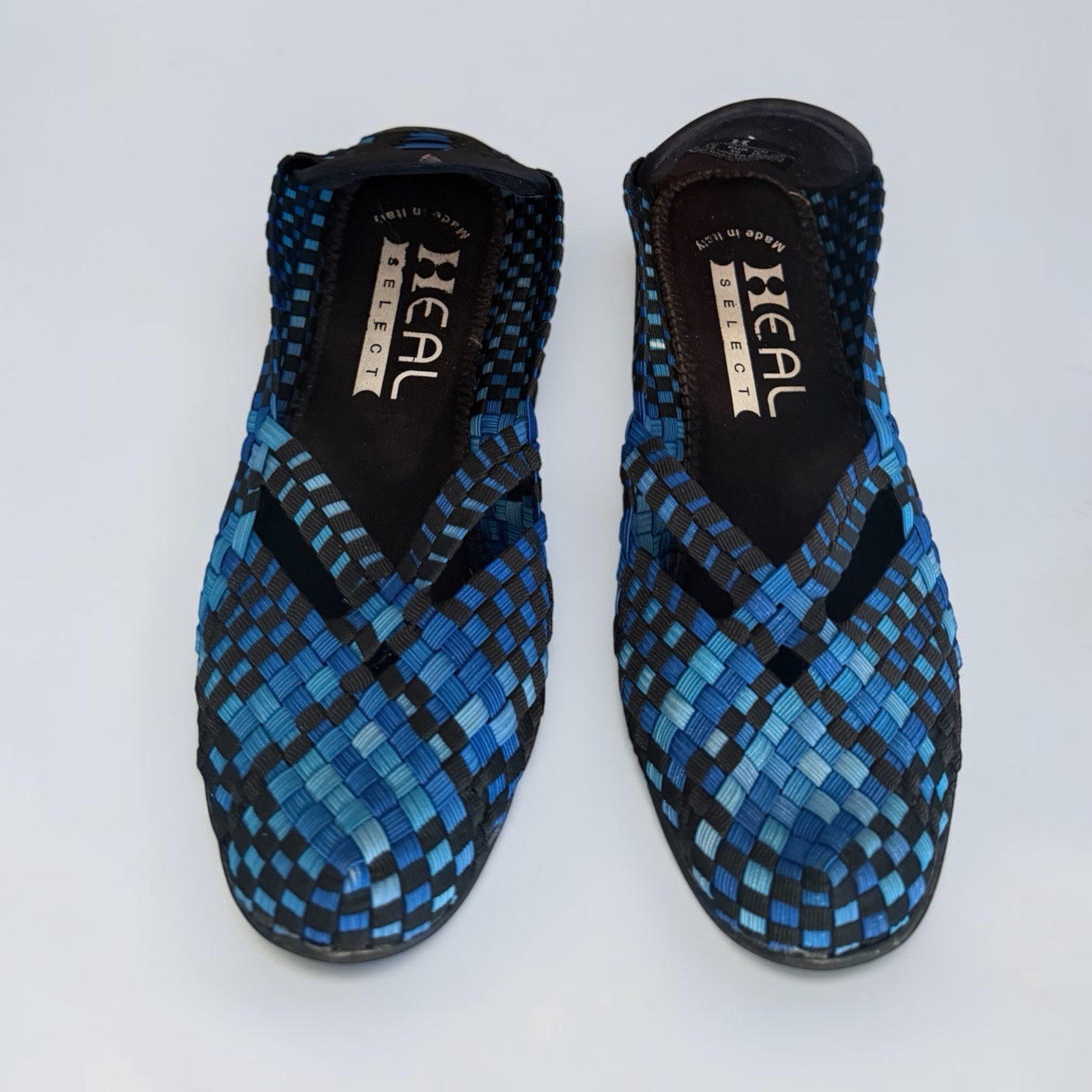 HEAL Select Made In Italy Blue Woven Elastic Comfort Flats Shoes Size 8.5 / 40