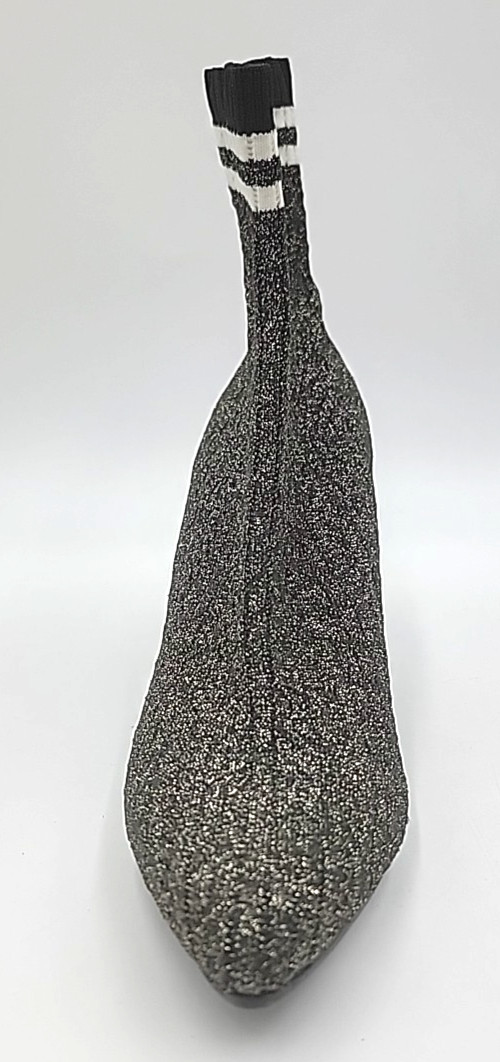 New Stuart Weitzman Waverly Sock Boots Ankle Black Gold Stretch Women’s 10M