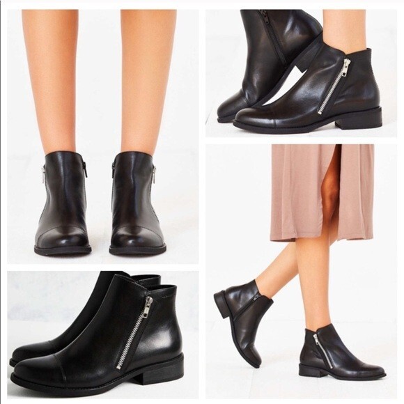 Vagabond Cary Women’s Size 8 US- 38 EU Classic Black Leather Dual Zip Ankle Boot