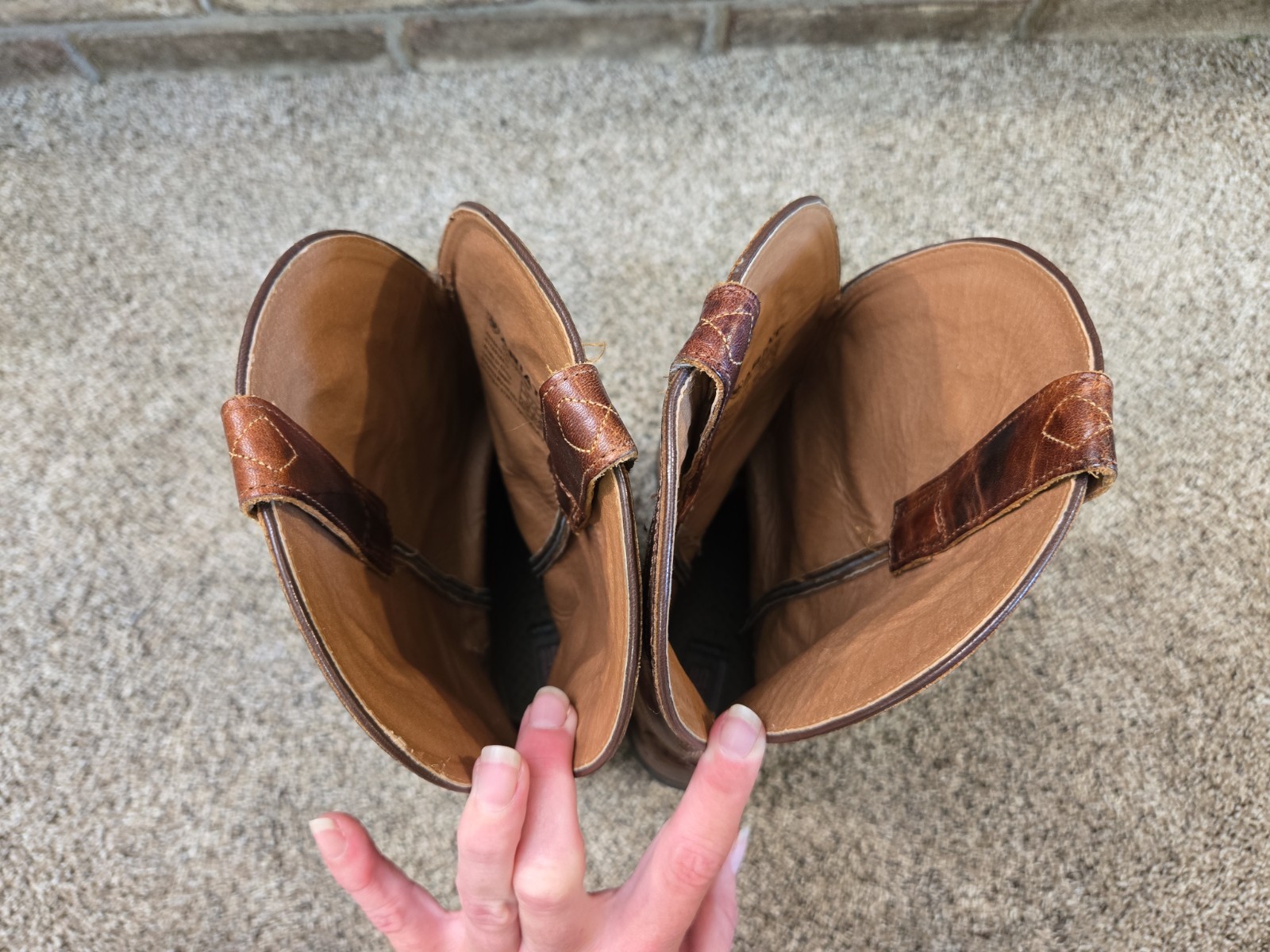 Ariat ATS Brown Leather Western Cowboy Boots Womans Sz 9.5B 10005908 Snip Toe