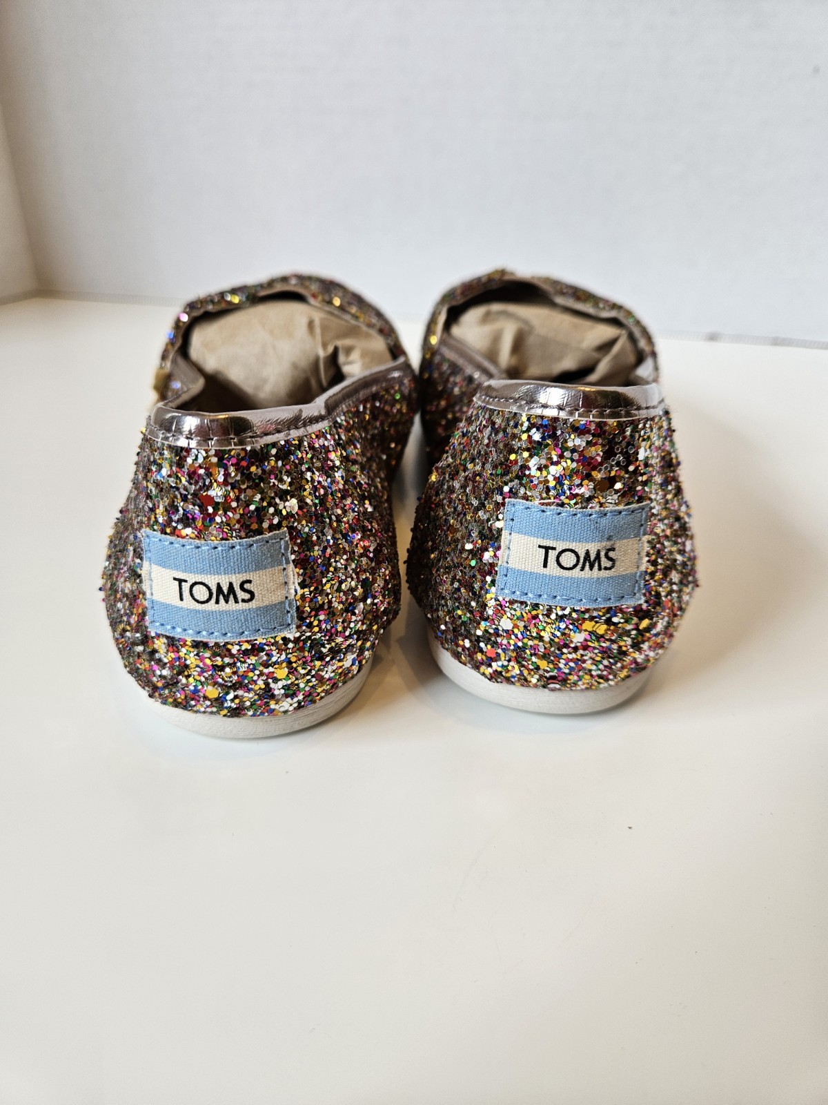 NEW TOMS 7.5 Limited Edition Multi Party Glitter Classic Alpargata Shoes No Box