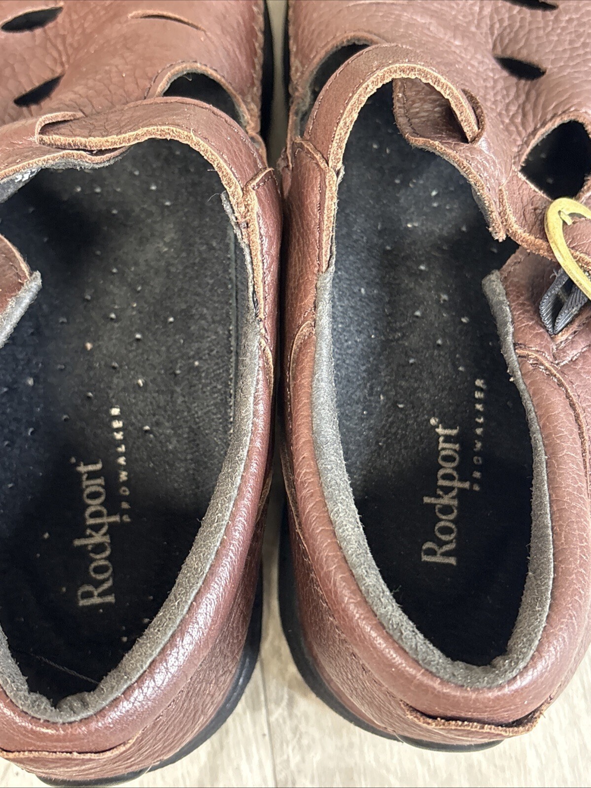 Rockport Women’s ProWalker T-Strap Mary Jane Brown Leather Walking Oxford 8.5 W