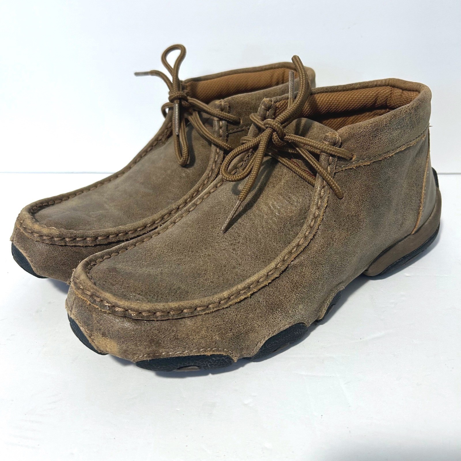 Twisted X Driving Moc Toe Chukka Boots Women 6.5 Brown Leather Lace Up WDM0001