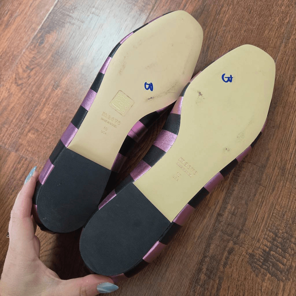 NWOT Maeve Striped Square Toe Ballerina Flats