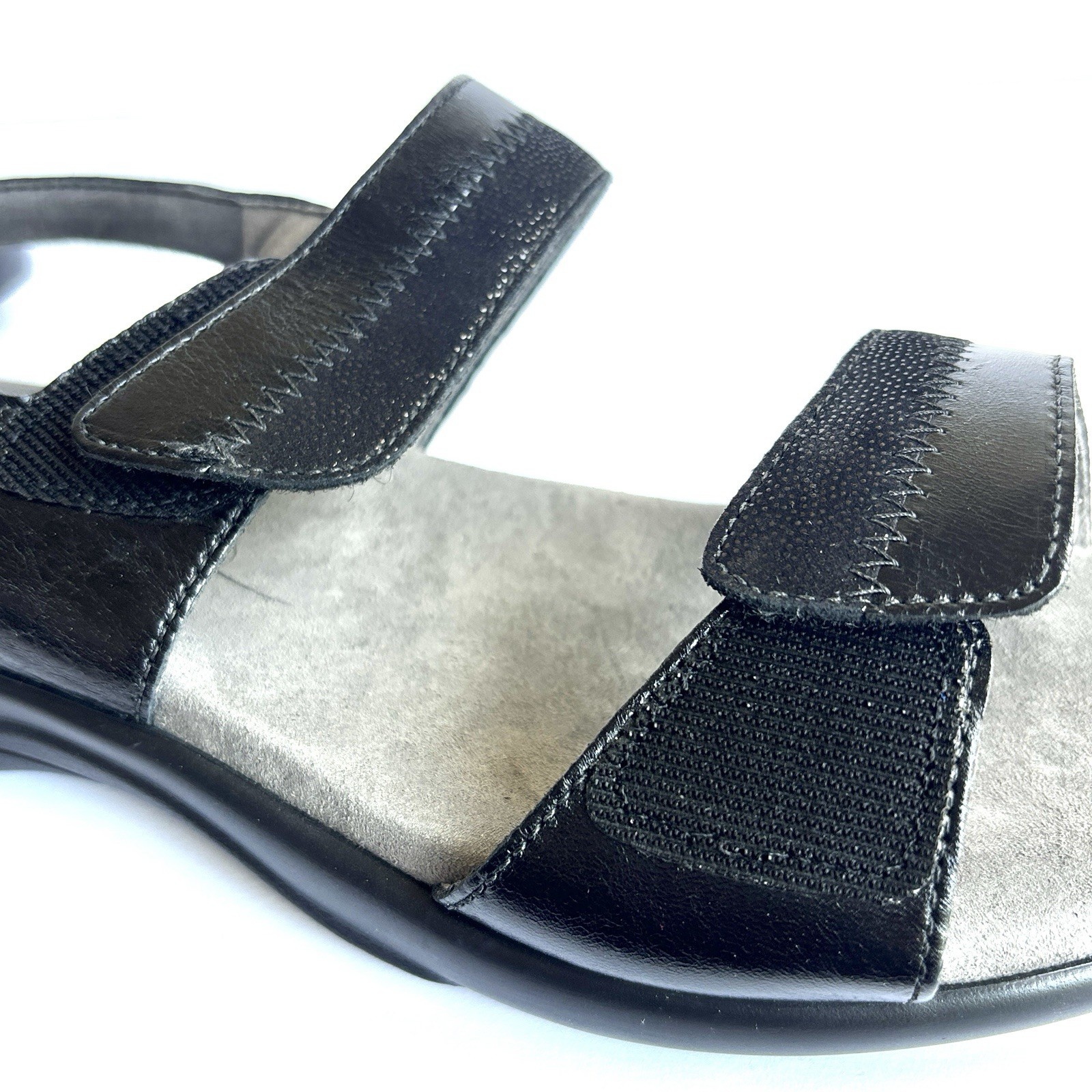SAS Women’s Nudu Heel Sandals Black Comfort USA Made Casual Travel Sz 8.5 M