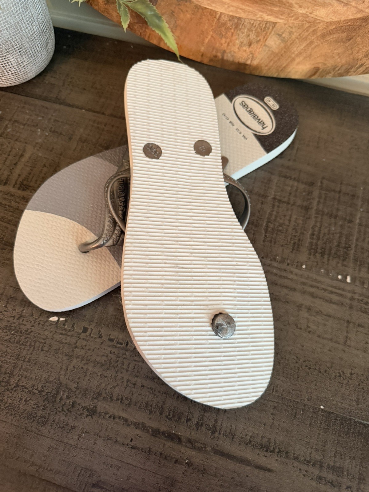 Havaianas Fantasia Gloss White Silver with Metallic Straps Wmns EU39-40/ US 9-10
