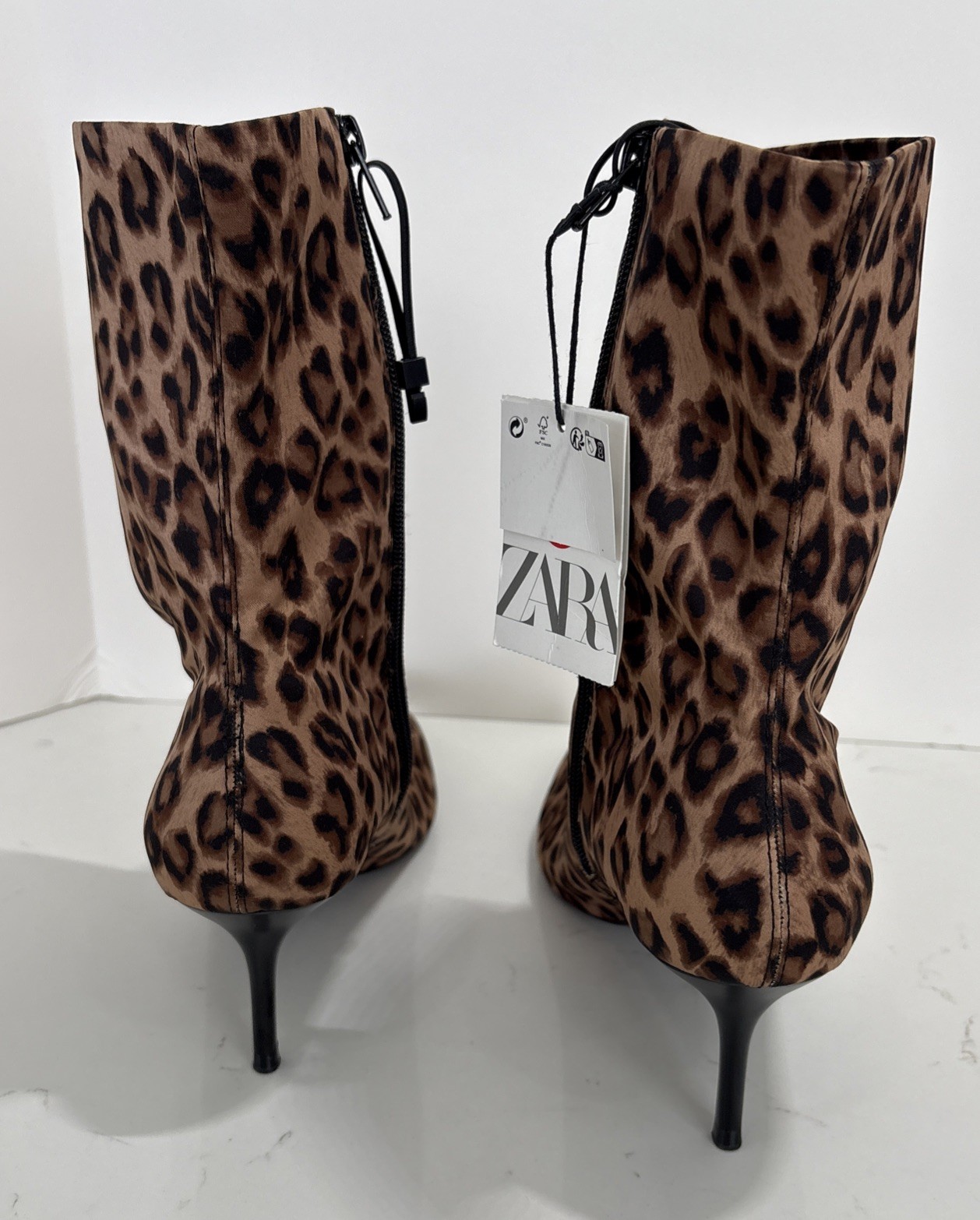Zara Ankle Boots Leopard Print Size USA 6 Eu36 Brand New
