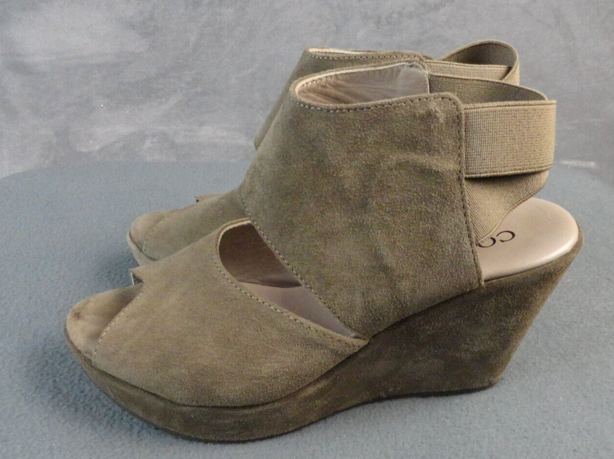 Cordani Wedge Sandals Size EU38 US 7 Taupe Higher Heel Suede Platform Italy