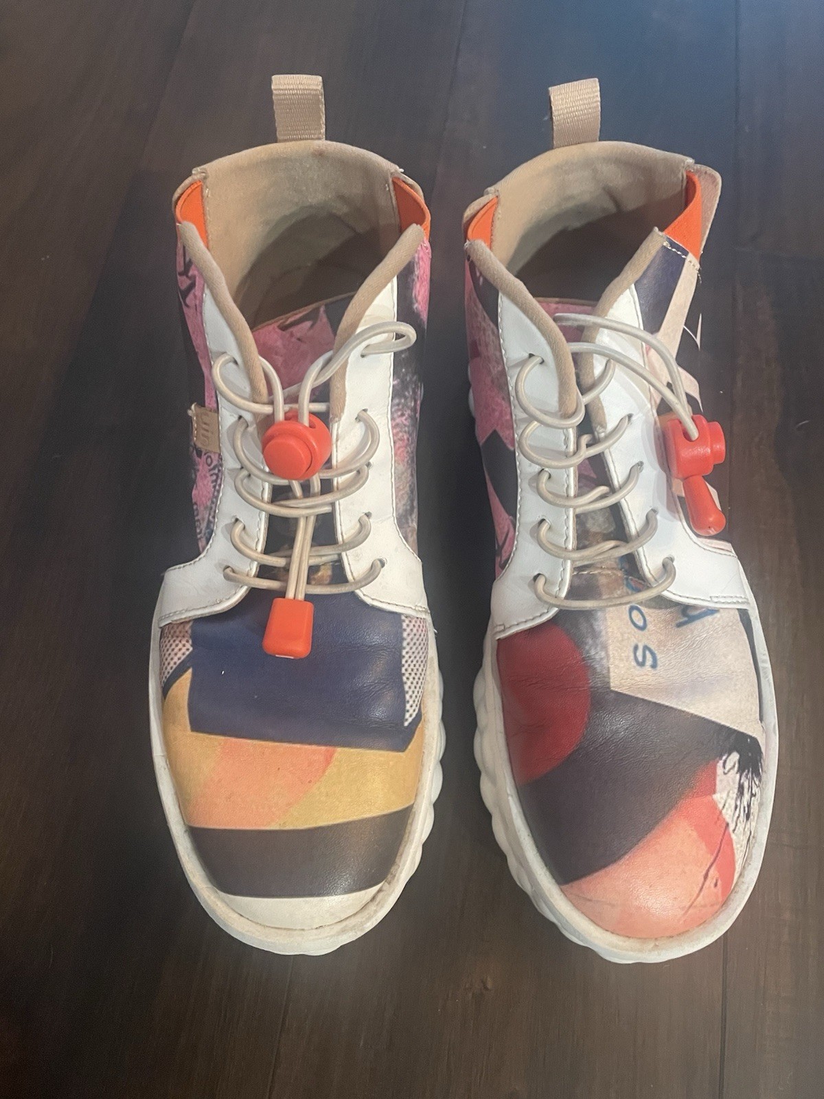 UIN Womens Back to 90’s Las Ramblas VIII Art Shoes. Bubble Sole Sneakers. Size 8
