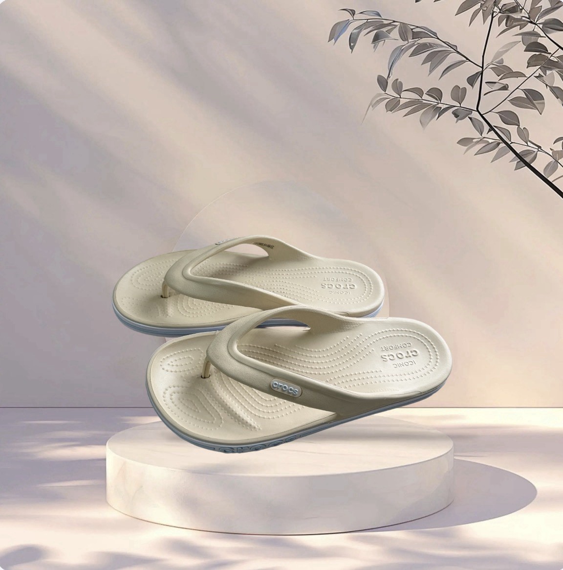 Crocs Bayaband Flip Flops Stucco Tan Sandals Men 7 Women 9 Comfort Shoes 205393