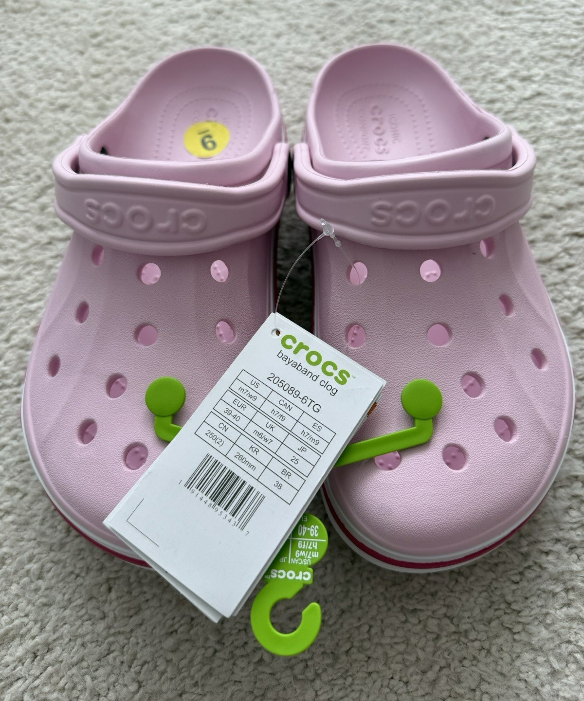 New CROCS Women’s BAYABAND CLOG 205089-6TG PINK SANDALS US W9/M7
