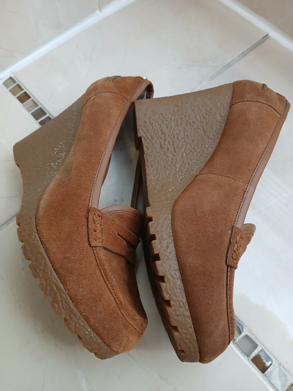 Michael Kors Rory Loafer Walnut Suede Leather, Ladies Size 8