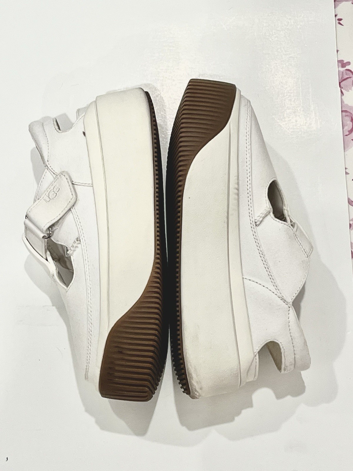UGG Cintas Cloggess Mary Jane Wedge Platform Canvas Comfort Shoes US 6 EU 37