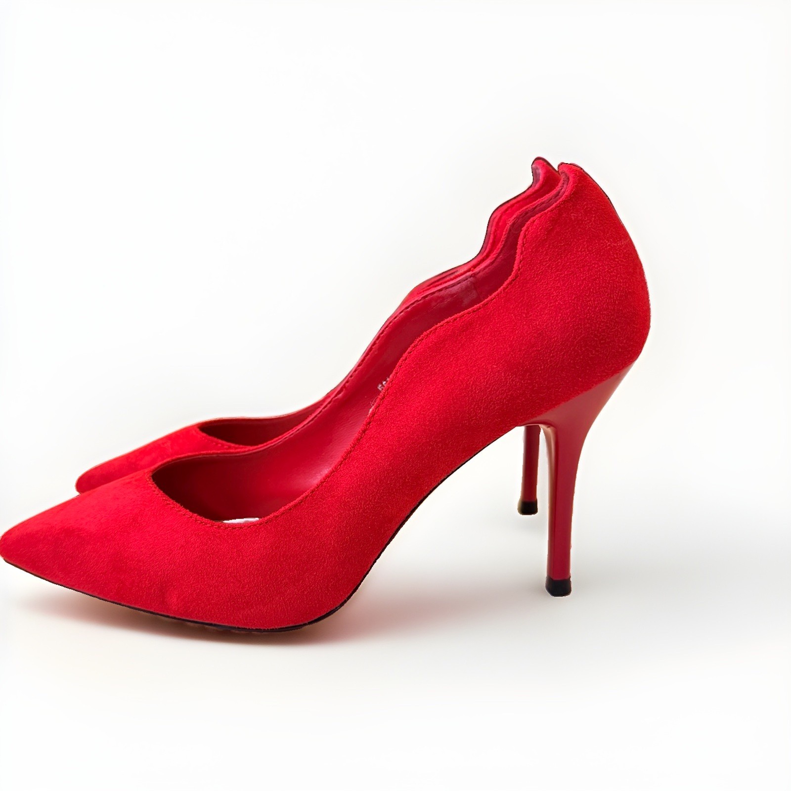 Womens Red Suede Stiletto Pumps Sz 5