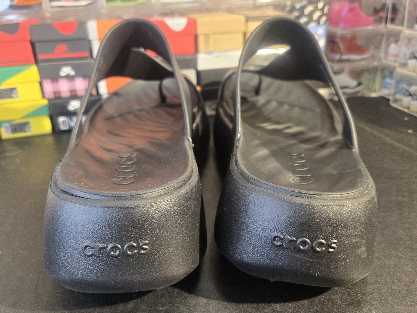 Crocs Women’s Getaway Platform Toe Loop Strappy Black Sandal Size11