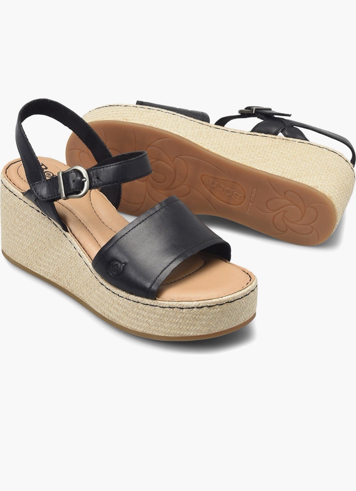 Børn Santos Platform Wedge Sandal (Women) Black Sz 8 NEW $125