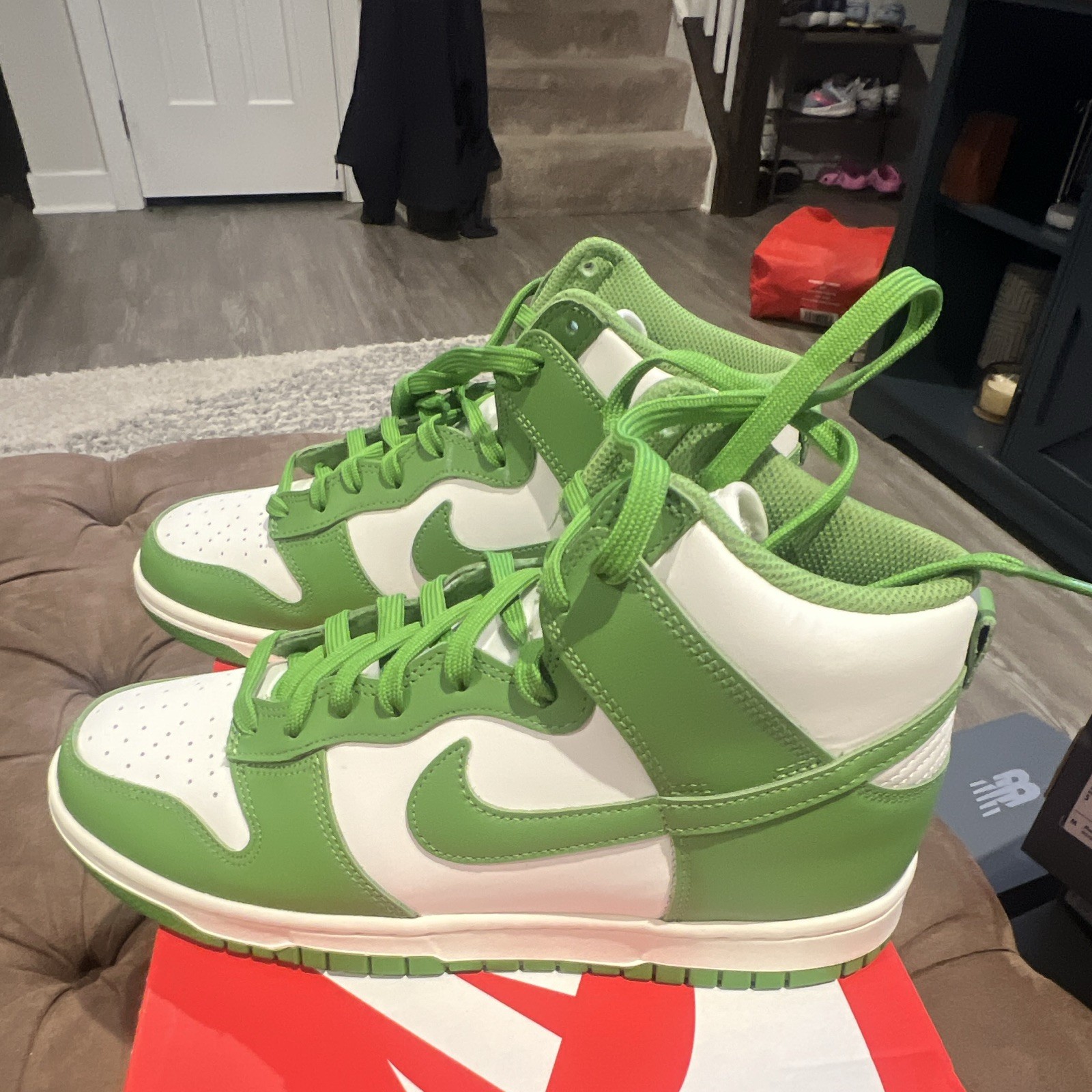 Nike Dunk High Women’s High Top Leather Sneakers Chlorophyll/Sail DD1869-300