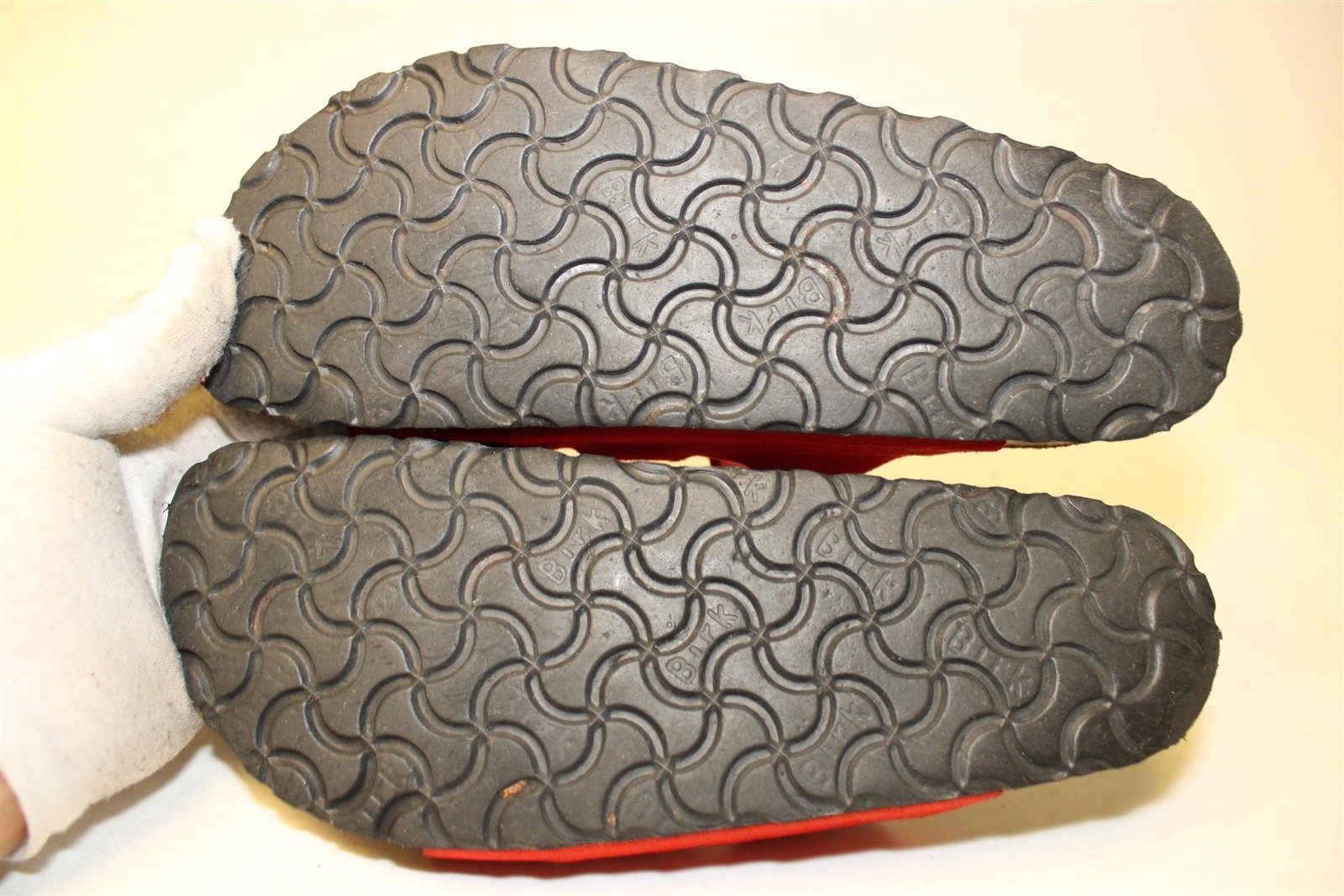 Birkenstock Florida Soft Foot Womens 6 N 37 Red Suede Slides Germany Made Shoes