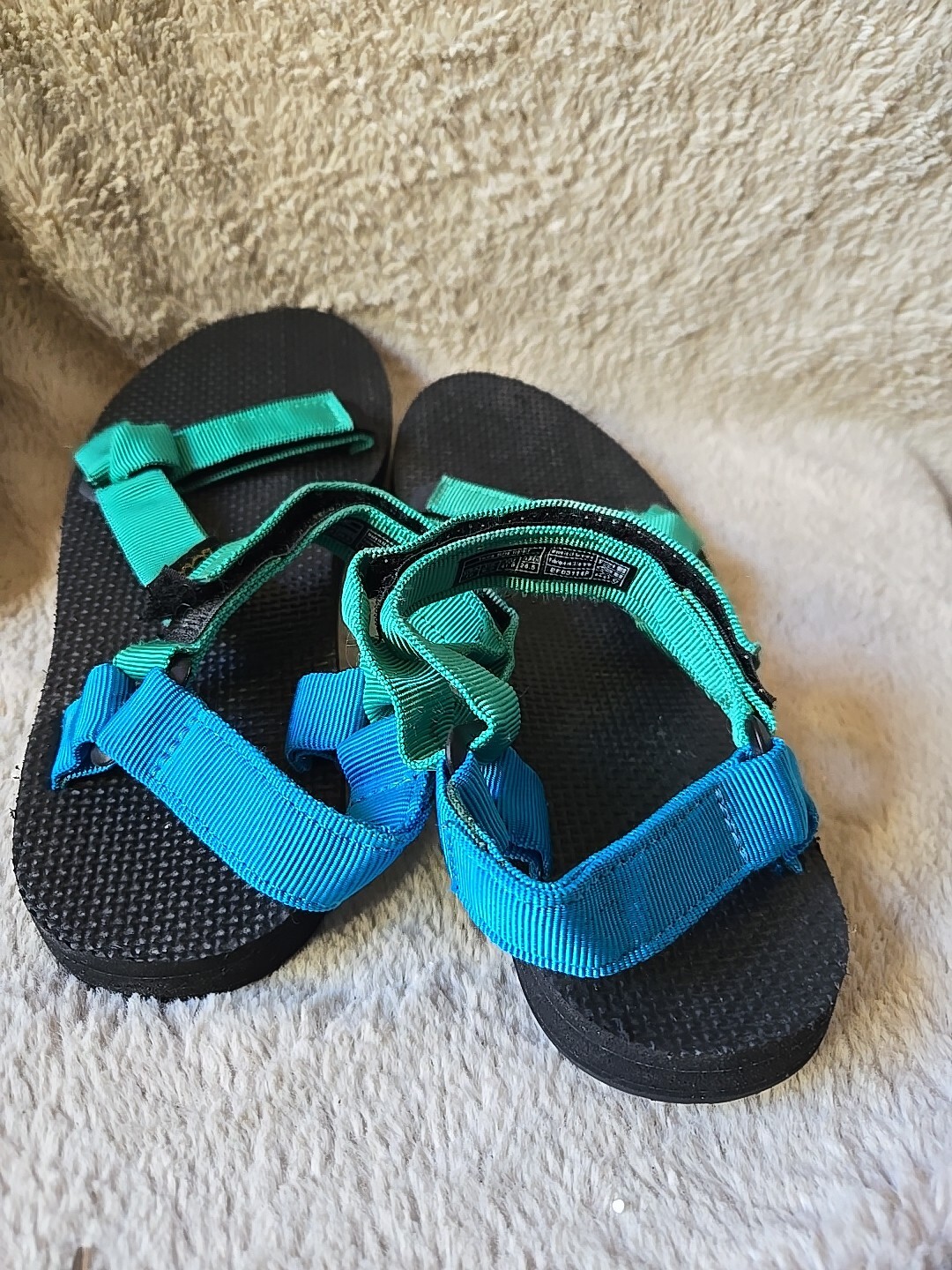 TEVA Womens Original Universal Blue Green Strappy Outdoor Adventure Sandal Sz 10