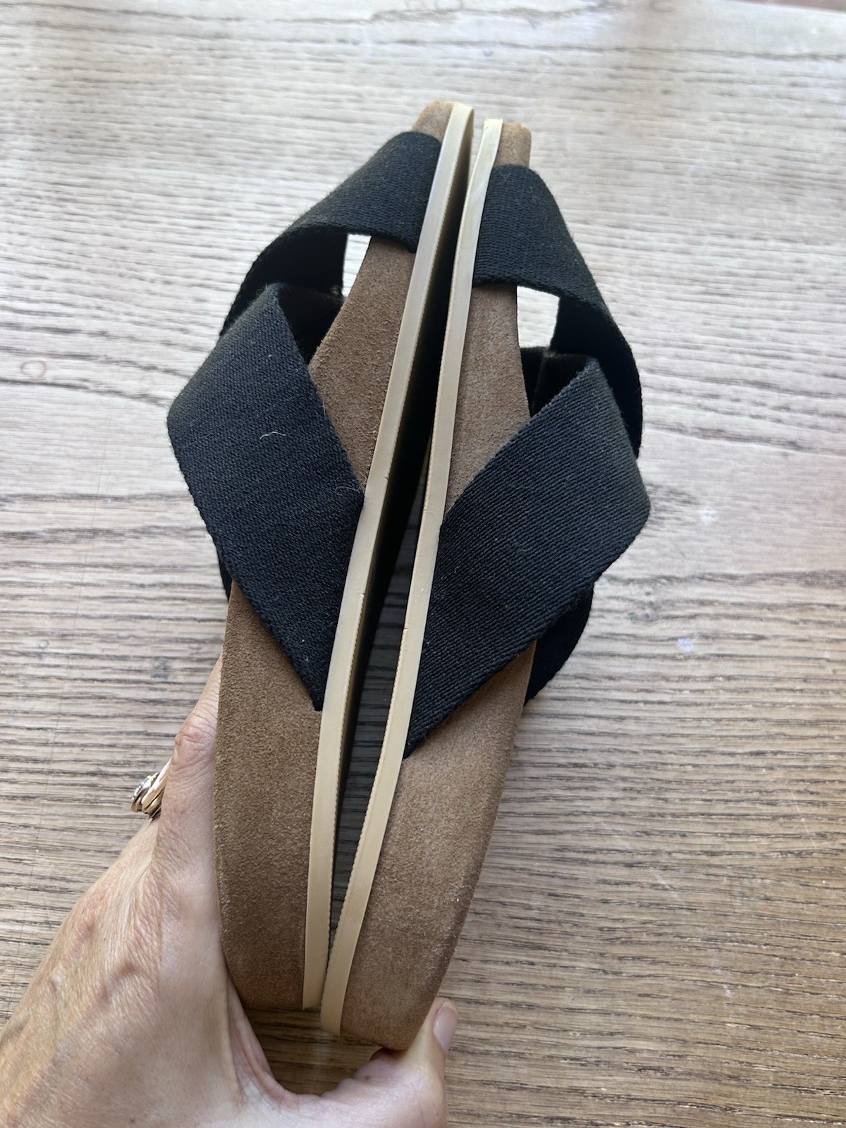 Jenni Kayne 39 Cotton Crossover Slide Sandal US 8.5 Italy Black Excellent