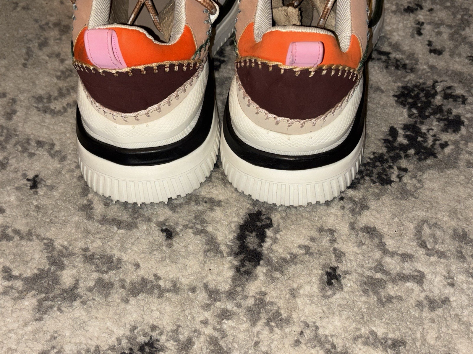 FARM Rio Zigzag Platform Sneaker White Multi Colored Women’s Size 7.5