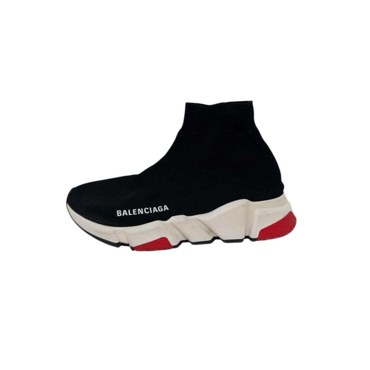 Balenciaga Speed Trainer Sock Sneakers Black Red White Knit Runner EU 35 US 5