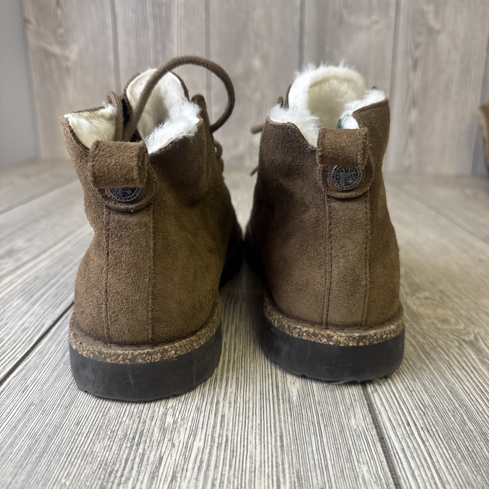 Birkenstock Uppsala Mid Shearling Dark Tea Narrow Fit 1028148 Size 8 US / 39 EU
