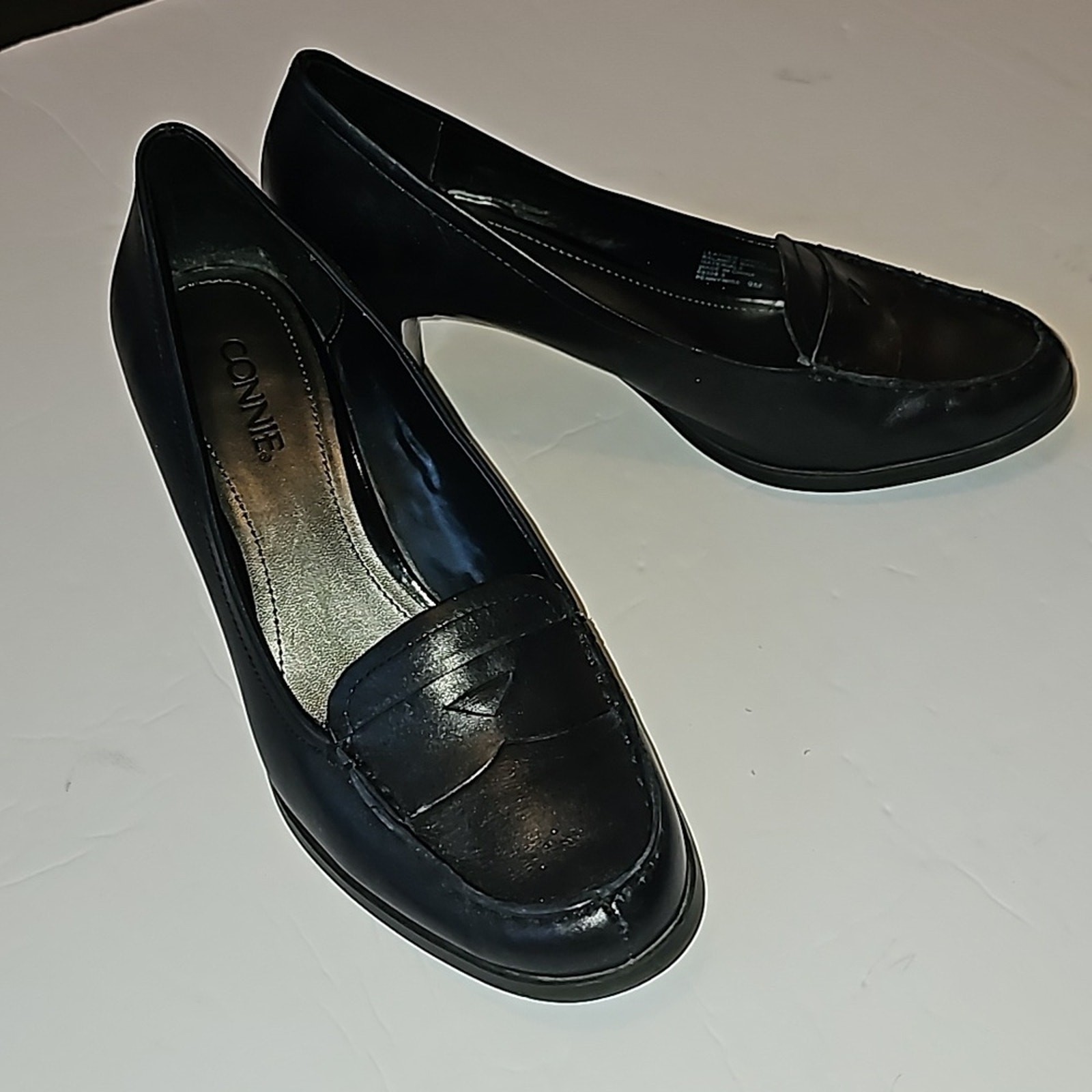 Vtg Connie Pennywise Oxford Heels Womens Sz 9 Black Academia Librarian VGC