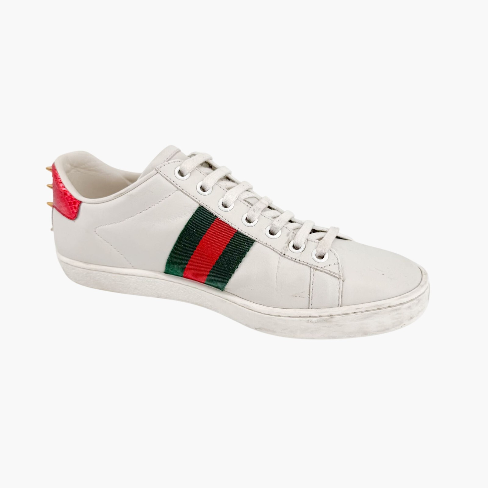 Gucci Ace Pearl Sneakers Size 36.5 US 6.5 White Leather Stud Spike Low Top Shoe
