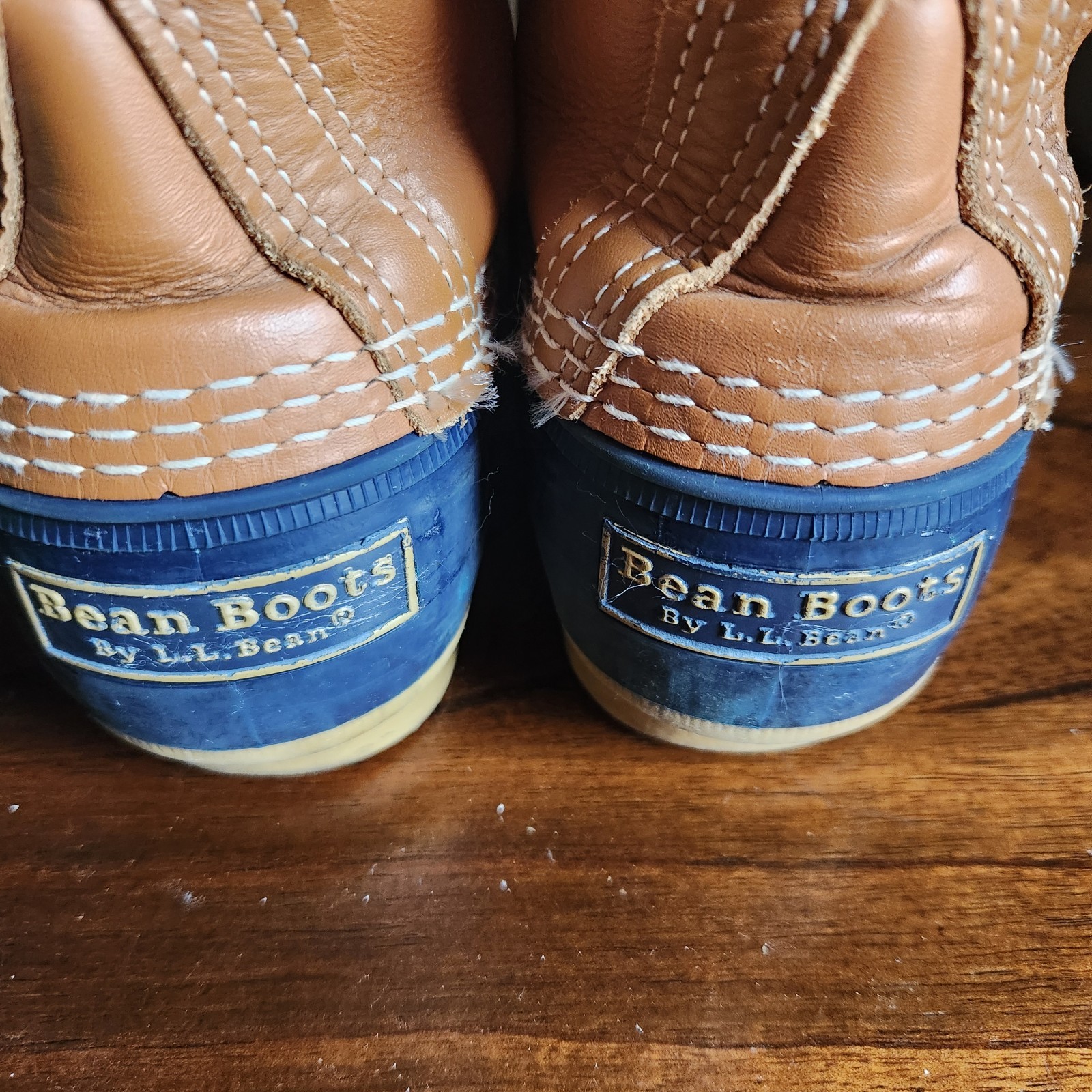 Blue & Tan LL BEAN Classic Duck Boots Women’s 9 Waterproof Leather USA Bean Boot