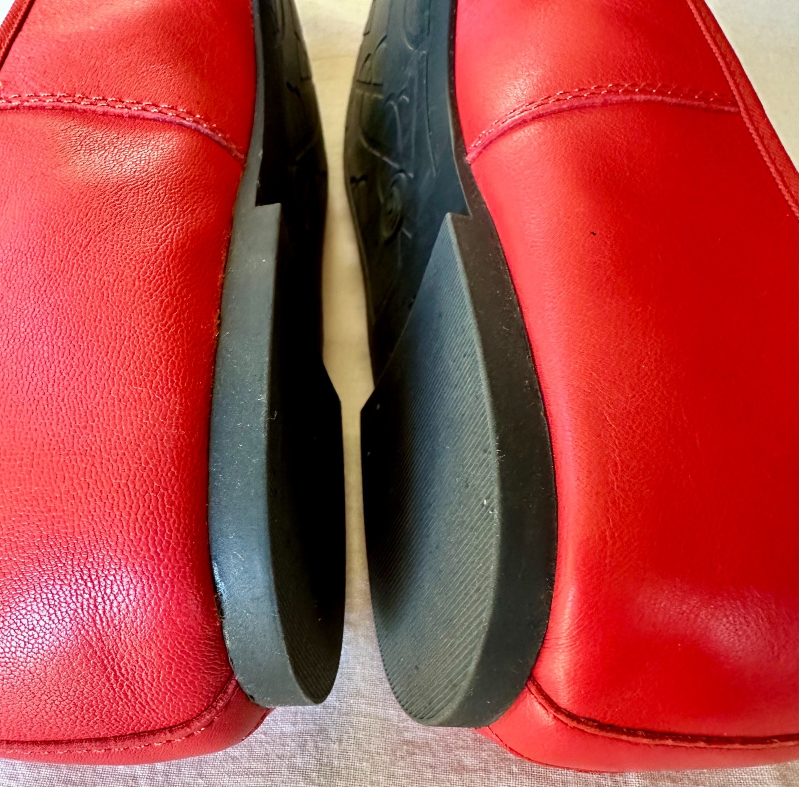 Sam & Libby Cherry Red Chelsea Leather Women’s Flats Bow Tie 9M