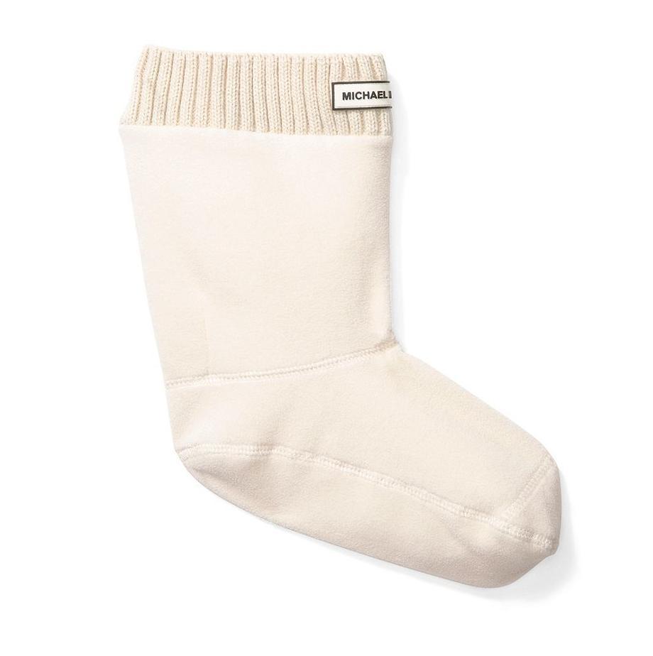 Michael Kors MK Short Ribbed Boot Socks Size 9-11 X XL Ivory Designer Logo NIB