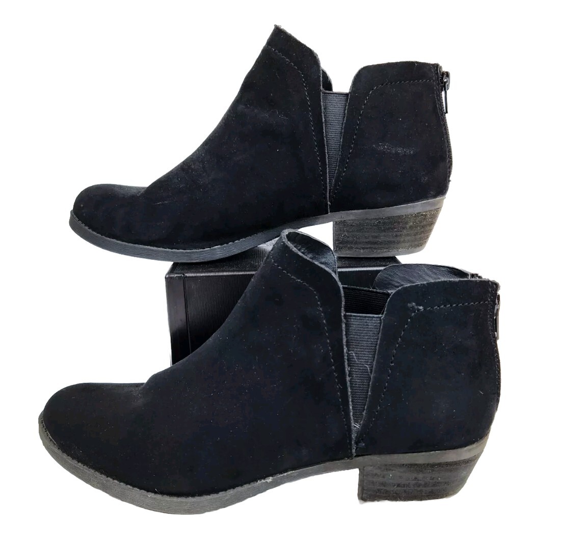 Carlos By Carlos Santana Black Suede Bates 2 Boots Womens Size 11 M Booties