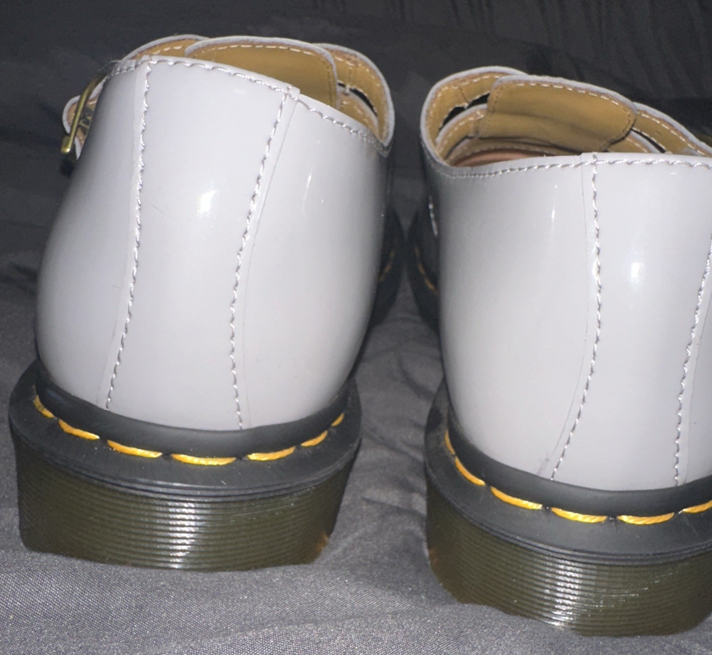 AUTHENTIC DR. MARTENS 8065 PATENT LEATHER MARY JANES GRAY VERY NICE