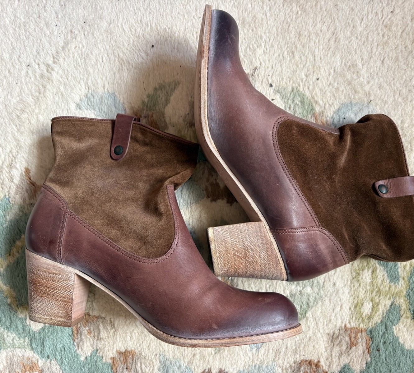 n.d.c. made by hand L Suede Leather Boots Ndc Pull On Chelsea 40 9.5