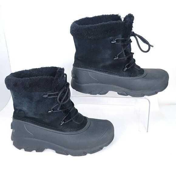 SOREL Snow Angel Womens 6.5 Insulated Waterproof Winter Boot Black Warm Leather