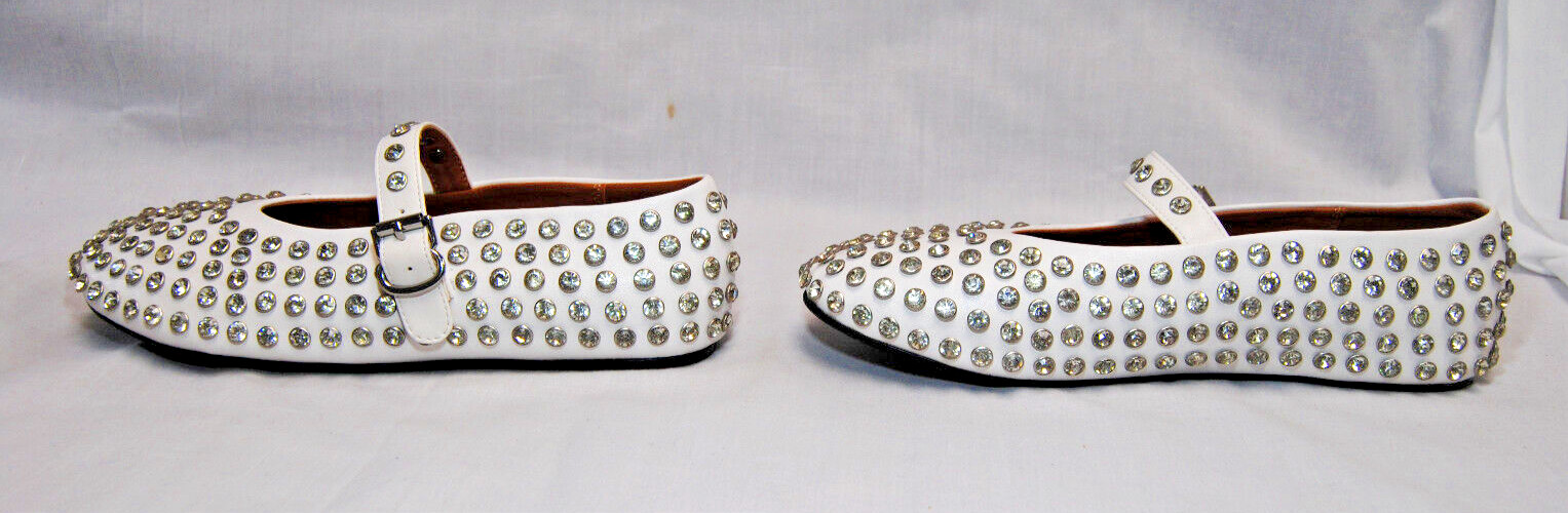 Divanne Womens Rhinestone Ballet Flats Mary Jane Shoes with Buckle Strap T2356